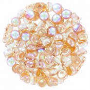 Cuentas de vidrio Czech Cabuchones 2 agujeros 6mm - Crystal Orange Rainbow